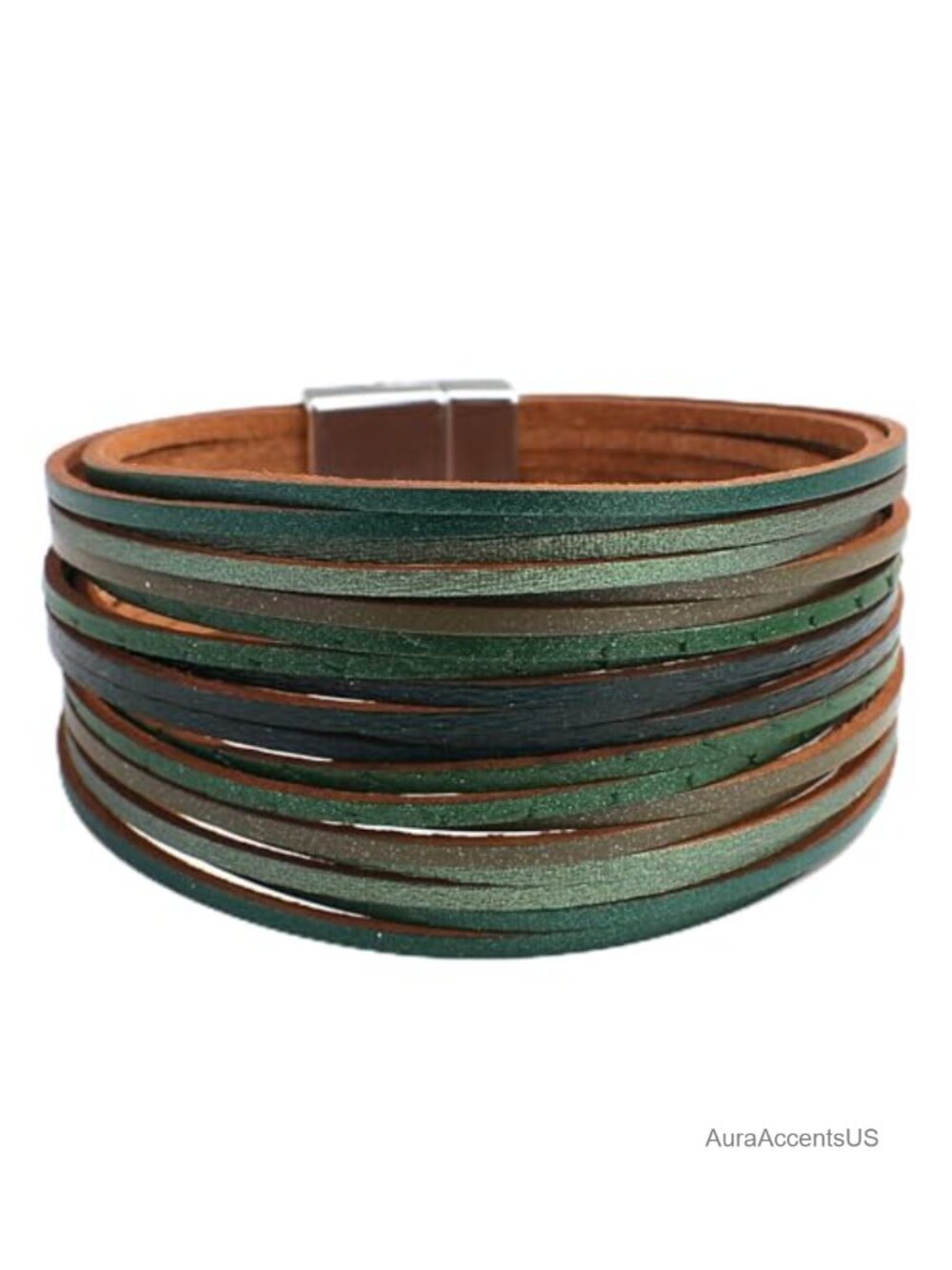 Faux Leather Wrap Bracelet Boho Western Cuff Layered Jewelry for Women